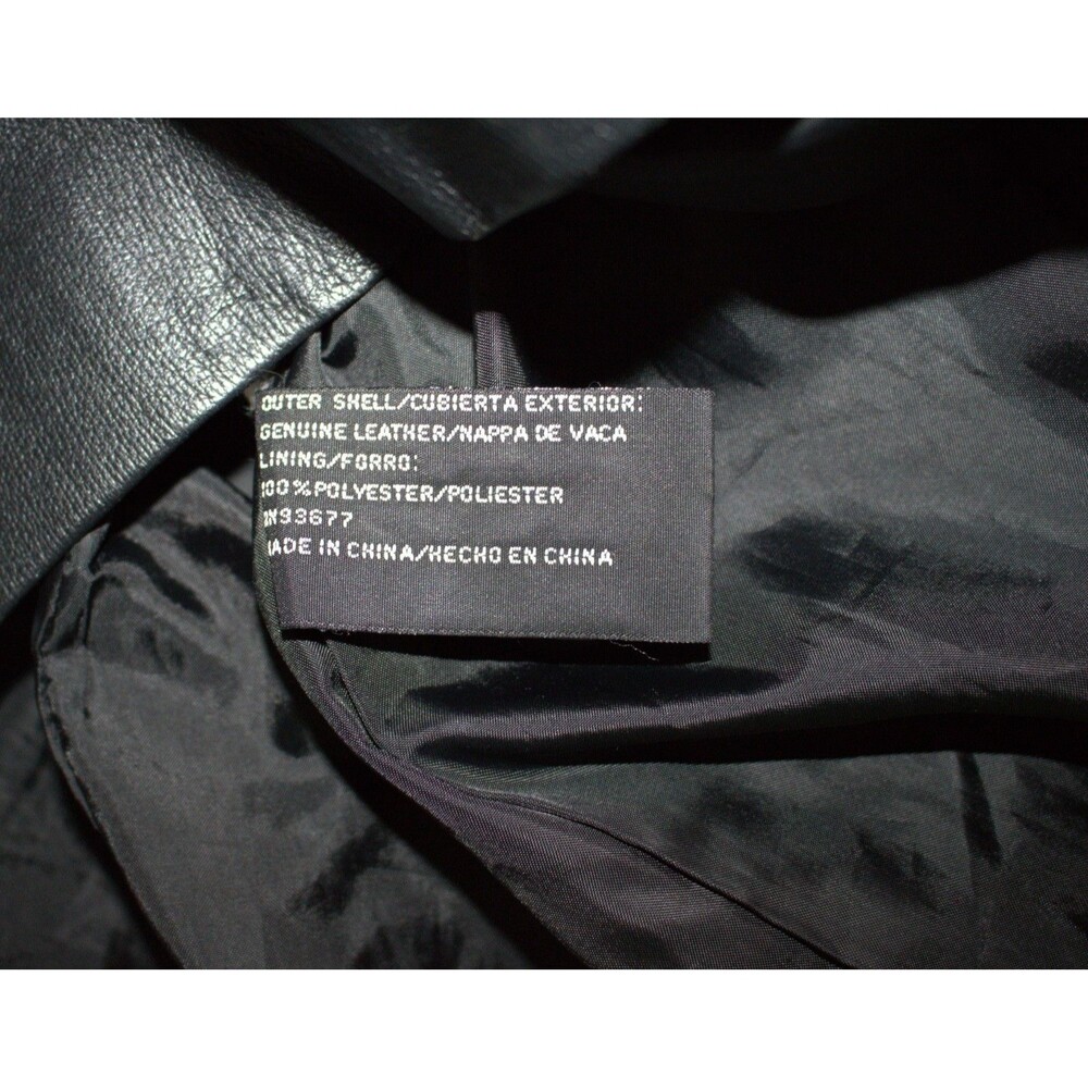 Jacqueline‎ Ferrar Womens Size Large Black Leather Full Zip Jacket Coat Y2K - Picture 12 of 12